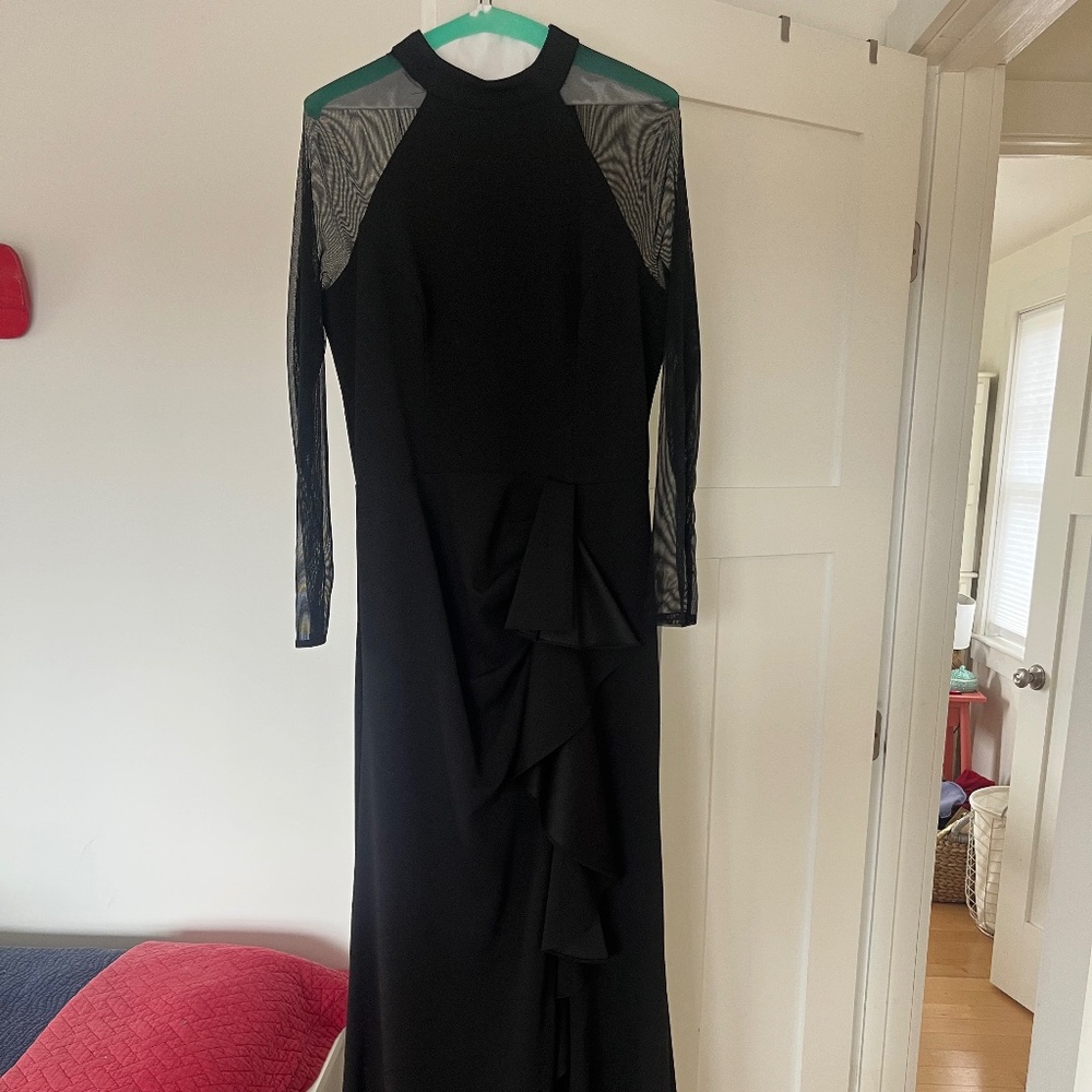 Betsy and Adam Black Floor Length Dress